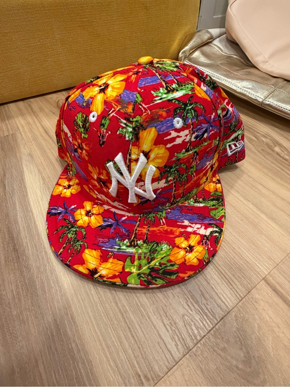 New Era Red Tropical Floral NY Snapback
